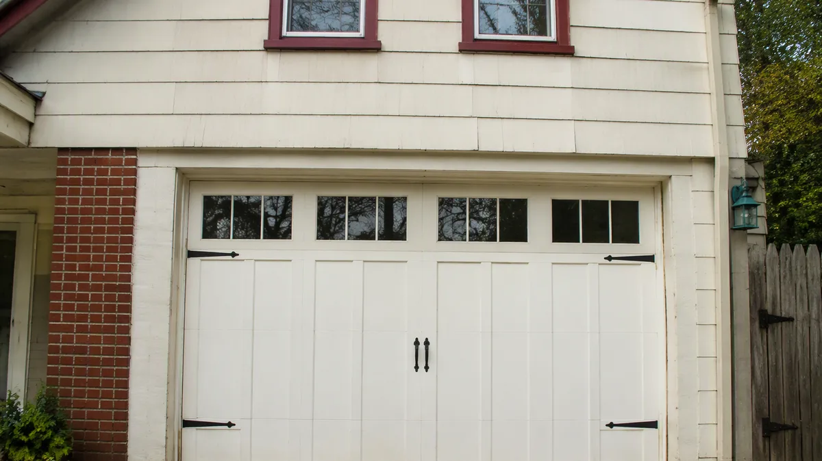 Carriage-style garage doors on a Iowa home